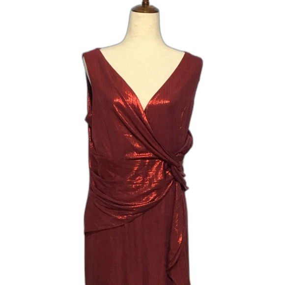 BeryLove XL Red Glitter Evening Midi Dress - Picture 2 of 12